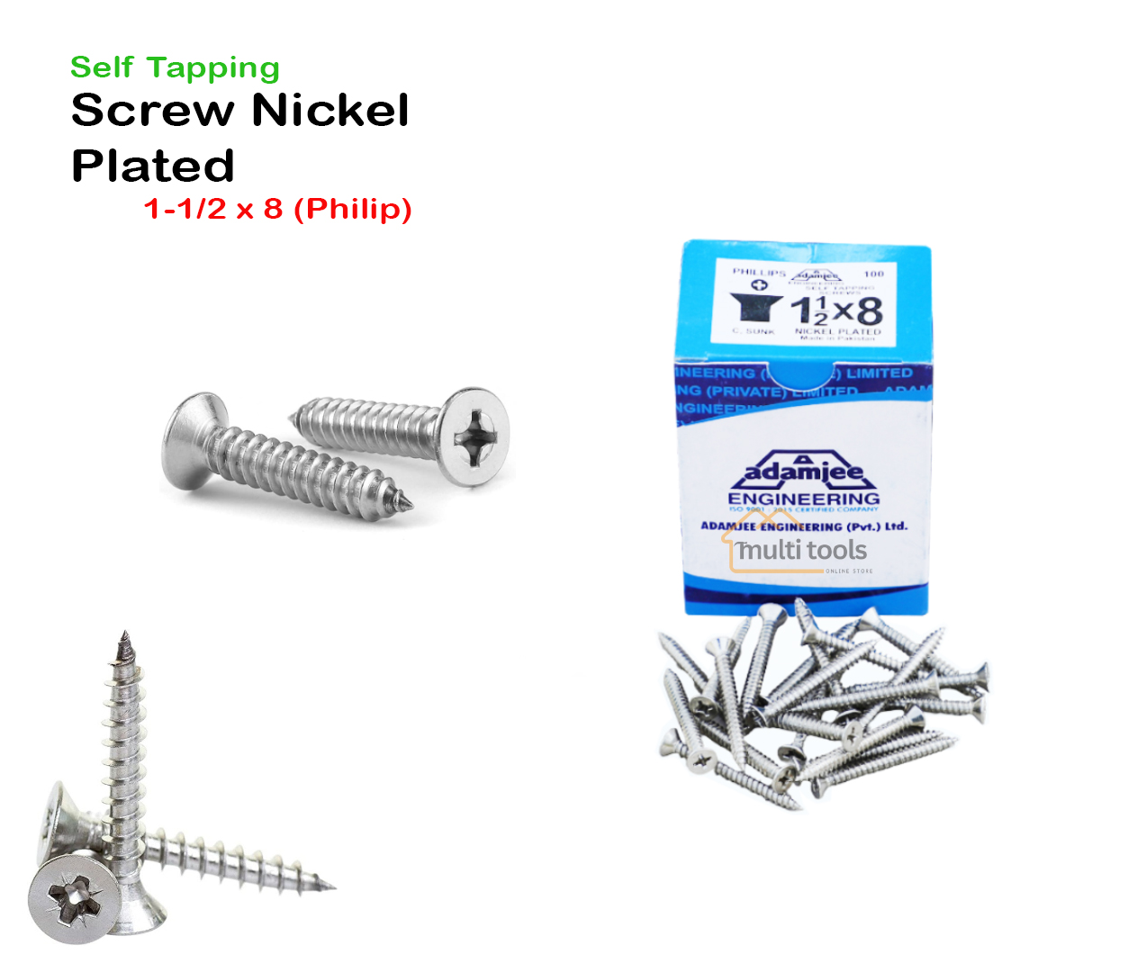 Self Tapping Screw Nickel Plated 1-1/2 X 8 (Philip)